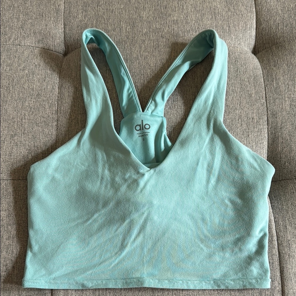 ALO Yoga Light Blue Women's Sports Bra - No Padding